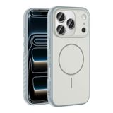 Coverzone iPhone 17 Pro Max İle Uyumlu Kamera Lens Korumalı Kılıf Magsafe Uyumlu Kablosuz Şarj Özellikli Tea Silikon Telefon Kılıfı Gümüş