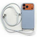 Coverzone iPhone 17 Pro Max ile Uyumlu Özel Üretim Ayarlanabilir İpli Boyun Askılı Silikon Kılıf Kadife İç Yapılı Viper Boyun Çapraz Taşıma Özellikli Asılabilen İpli Telefon Kılıfı Bebek Mavisi