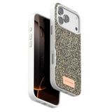 Coverzone iPhone 17 Pro Max ile Uyumlu Parlak Simli Telefon Bright Kılıfı Boncuk İşlemeli Şık Tasarım Darbe Emici Kenarlar Tam Koruma Sağlayan Kaymaz Kapak Çöl Titanyum