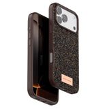 Coverzone iPhone 17 Pro Max ile Uyumlu Parlak Simli Telefon Bright Kılıfı Boncuk İşlemeli Şık Tasarım Darbe Emici Kenarlar Tam Koruma Sağlayan Kaymaz Kapak Gold