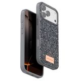 Coverzone iPhone 17 Pro Max ile Uyumlu Parlak Simli Telefon Bright Kılıfı Boncuk İşlemeli Şık Tasarım Darbe Emici Kenarlar Tam Koruma Sağlayan Kaymaz Kapak Gümüş