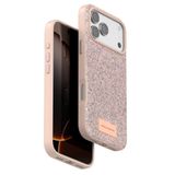 Coverzone iPhone 17 Pro Max ile Uyumlu Parlak Simli Telefon Bright Kılıfı Boncuk İşlemeli Şık Tasarım Darbe Emici Kenarlar Tam Koruma Sağlayan Kaymaz Kapak Pembe