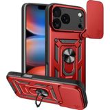 Coverzone İphone 17 Pro Max İle Uyumlu PhoenixShield Sürgülü Sistem Kamera Korumalı Kapak Tam Koruma Manyetik Vega Kapak Kırmızı