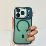 Coverzone iPhone 17 Pro uyumlu Kamera Lens Aparatlı Stand Olabilen Magsafe ile uyumlu Kamera Korumalı Şeffaf Full Color Magnetic Wireless Telefon Kılıfı Yeşil