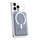 Coverzone iPhone için MagSafe ile Uyumlu Transparan Kart, Manyetik Kartlık, Süper Yapışma ve Sağlam Tutuş, Kompakt ve Şık Tasarım Mavi