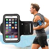 Coverzone İphone Samsung Xiaomi Huawei ile uyumlu Universal 6,9" inç e Kadar Uyumlu Anahtar Koyma Bölmeli Spor, Koşu,Yürüyüş için Kol Bandı Siyah