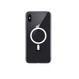 Coverzone iPhone XS Max 6.5 ile uyumlu Kılıf Şeffaf, Wireless Magsafe ile uyumlu Silikon Kapak ile Kamera Koruma Çıkıntılı Kılıf Şeffaf