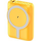 CoverZone J31 | 10000MAH Magsafe ile Uyumlu Kablosuz Powerbank 22.5W Hızlı Şarj 15W Wireless Strong Magnet Pd Qc Destekli Type-C USB Çıkışlı Ultra Ince Taşınabilir Harici Batarya - Sarı