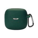 Coverzone JBL Tune Flex 2 ile Uyumlu Kulaklık Kılıfı Kancalı Kılıf Darbeye Dayanıklı Silikon Yumuşak Koruyucu Toz ve Kirden Koruyan JBL Tune Flex2 ile Uyumlu Koruyucu Kapak Haki