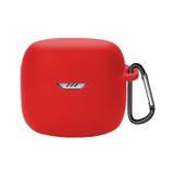 Coverzone JBL Tune Flex 2 ile Uyumlu Kulaklık Kılıfı Kancalı Kılıf Darbeye Dayanıklı Silikon Yumuşak Koruyucu Toz ve Kirden Koruyan JBL Tune Flex2 ile Uyumlu Koruyucu Kapak Kırmızı