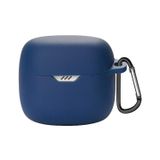 Coverzone JBL Tune Flex 2 ile Uyumlu Kulaklık Kılıfı Kancalı Kılıf Darbeye Dayanıklı Silikon Yumuşak Koruyucu Toz ve Kirden Koruyan JBL Tune Flex2 ile Uyumlu Koruyucu Kapak Lacivert