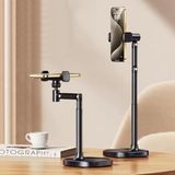 Coverzone Jopree X66F / Ayarlanabilir Telefon Standı 360° Döner, Canlı Yayın/çekim Için Ergonomik Masaüstü Tutucu, Alüminyum Alaşımlı, Video & Sohbet - Standart