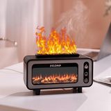 CoverZone K05 Retro Şömine Görünümlü Humidifier Buhar Makinesi - Siyah