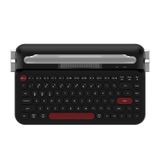 Coverzone Kablosuz Bluetooth & 2.4G Çift Modlu Retro Daktilo Tasarımlı Klavye – Yuvarlak Tuşlu, Tablet & Telefon Standlı, Ergonomik, Taşınabilir, Pille Çalışan, Sessiz ve Konforlu AJAZZ AF84 Siyah