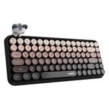 Coverzone Kablosuz Bluetooth Retro Sessiz Klavye – Yuvarlak Tuşlu, Kedi Süs Aksesuarı, 84 Tuşlu, Taşınabilir, Akıllı Uyku Modu, Ergonomik Tasarım, Tablet Telefon Uyumlu, AJAZZ AJ308i Kahverengi