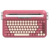 Coverzone Kablosuz Bluetooth ve 2.4G Çift Modlu Retro Daktilo Tasarımlı Klavye – Yuvarlak Tuşlu, Tablet & Telefon Standlı, Ergonomik, Pille Çalışan, Sessiz ve Konforlu AJAZZ AF84 (AF84 - Kırmızı)