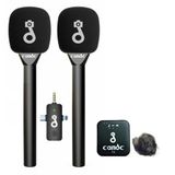CoverZone Kablosuz El Yaka Mikrofon Sistemi – 2 Verici 1 Alıcı, 2.4GHz Sinyal, 50m Menzil, Tak-Çalıştır, DSLR/Telefon Uyumlu, Röportaj Canlı İçin Profesyonel Candc 2TX