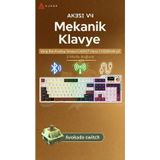 Coverzone Kablosuz Mekanik Klavye Rgb Akıllı Ekran 3 Mod Hot-Swap 10000Mah Ajazz Ak35I V4