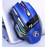 Coverzone Kablosuz Oyuncu Mouse – 3200 DPI Ayarlanabilir Hassasiyet, RGB 7 Renk LED Aydınlatma, Şarjlı, Ergonomik Tasarım, 2.4GHz Wireless Gaming Mouse | GW-X7 (Mavi)