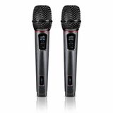 Coverzone Kablosuz UHF Mikrofon Seti El Mikrofonu Dijital Wireless Mikrofon Sistemi 50 Metreye Kadar Çekim Mesafesi Şarj Edilebilir Alıcı ve Mikrofon LCD Ekranlı 6.35mm Bağlantılı | (Çiftli RS-900B)
