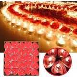 Coverzone Kalp Şekilli Mum 50 Adet Dekoratif Aşk Kalp Mumları Kokulu Mumlar Seti 3.8X3.8X1CM - Kırmızı