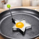 Coverzone Kalp,Yıldız,Yuvarlak Şekilli Yumurta Kalıbı Saplı – Saplı Omlet ve Pancake Şekillendirici Kalıp | Yapışmaz Tavaya Uyumlu, Burger, Sandviç, Omlet ve Pancake İçin Pişirme Halkası (Yıldız)