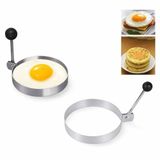 Coverzone Kalp,Yıldız,Yuvarlak Şekilli Yumurta Kalıbı Saplı – Saplı Omlet ve Pancake Şekillendirici Kalıp | Yapışmaz Tavaya Uyumlu, Burger, Sandviç, Omlet ve Pancake İçin Pişirme Halkası (Yuvarlak)