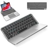Coverzone Katlanabilir Türkçe Q Kablosuz Klavye, Tablet Telefon Standlı, Geniş Touchpad, Çoklu Cihaz Bağlantı, Scissor Tuş, 500mAh, Tablet Telefon Laptop Uyumlu Klavye, Siyah (iBOX11)
