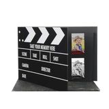 Coverzone Klaket Tasarımlı Anı Defteri, 20 Siyah Yaprak, Fotoğraf ve Anılar İçin Koleksiyon Albümü, Dekoratif Scrapbook, Retro Clap Board Tasarımlı, Sert Kapak, Siyah