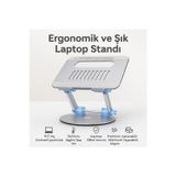 Coverzone Laptop Standı Katlanabilir Alüminyum, 11-17 inç Uyumlu, Ayarlanabilir Açı, Ev ve Ofis İçin | S4