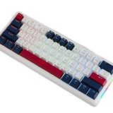 Coverzone Leaven K610 Mini Kablolu Mekanik RGB Işıklı Klavye 61 Tuşlu Kırmızı Switch Kompak ve Şık Tasarım İngilizce Q Klavye 10cm x 29cm (Lacivert - Beyaz)