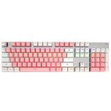 CoverZone Leaven K660 Kablolu Klavye LED Rgb 104 Tuşlu Mavi Switch Gökkuşağı Renler Mekanik Oyuncu Işıklı Klavye Ergonomik Tasarım Rahat 150CM Kablo Uzunluğu Bilgisayar Pc Için (Mavi Switch)