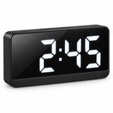 Coverzone LED Dijital Masa Saati, Çalar Saat, Sıcaklık, Takvim, GH8009 | 16,5x8x2 cm siyah dijital çalar saat; 12/24 saat, snooze, parlaklık ayarı, sıcaklık ve tarih göstergesi, USB destekli