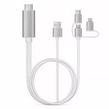 Coverzone Lightning Type-C Micro Usb To Hdmı Görüntü Aktarma Kablosu, İphone İpad Android Telefon Tablet Uyumlu, 1080P 720P, Şarj Destekli Tak
