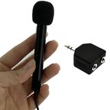 Coverzone MA-cv28 Mini El Mikrofonu Professional Yayıncı Röportaj, Kulaklık ve Mikrofon Birleştirici Aparatlı Mini El Mikrofonu Siyah.