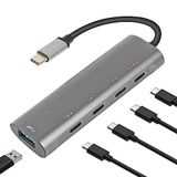 Coverzone Macbook Şarj Uyumlu Type-C Destekli 60W Pd Tüm Bilgisayarlar İçin Şarj Uyumlu 5 in 1 Hub Dönüştürücü Çevirici Çoklayıcı USB Typec Girişli C268