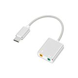 Coverzone Macbook Uyumlu Usb Type-c To Harici Ses Kartı Adaptörü Jack 3.5mm Kulaklık + Mikrofon - Gümüş