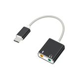Coverzone Macbook Uyumlu Usb Type-c To Harici Ses Kartı Adaptörü Jack 3.5mm Kulaklık + Mikrofon - Siyah