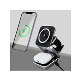 Coverzone Magsafe Uyumlu 3in1 Kablosuz Şarj Cihazı iPhone Uyumlu Watch Uyumlu Masaüstü Portatif Katlanabilir Taşınabilir Cep Boyutu Şarj Aleti Airpod Uyumlu PB11