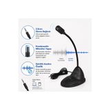 Coverzone Masaüstü Kondansatör Mikrofon 3.5mm Jack Kablolu Esnek Boyunlu Gürültü Azaltıcı | T-350