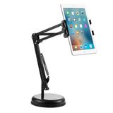 Coverzone Masaüstü Telefon ve Tablet Tutucu 19cm Ayak Çap uzunluğu Ayarlanabilir Kollu Geniş Tablalı, PVC + Metal malzeme 360 Derece Dönebilen Masaüstü Telefon ve Tablet Tutucu - Y01