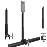 Coverzone Mengene Gidon Montajlı Görünmez Selfie Çubuğu, Insta360 X3, X2, X4, X5, ONE RS, GO 3, One X, Evo ile Uyumlu, Alüminyum Çubuk, 1/4” Vidalı Bağlantı, 360° Görünmez Çekim, MG02, Siyah