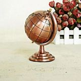 Coverzone Metal Dünya Küresi Retro Dekoratif Hediyelik Masa Ve Ev Süsü 14 cm x 6.5 cm (Rose)