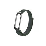 CoverZone Mi Band 4 Uyumlu Hasır Örme Metal Çerçeve Haki Kayış Kordon