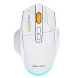 Coverzone Mikespn Tri-Mode Gaming Mouse – 12800 DPI, 2.4GHz Kablosuz + Bluetooth + Kablolu Bağlantı, RGB Aydınlatma, Type-C Şarjlı, 500mAh Batarya, 7 Tuşlu Ergonomik Oyuncu Mouse | W601 (Beyaz)