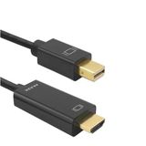 Coverzone Mini DisplayPort to HDMI Kablo – 4K UHD 1080P Destekli, Tak Çalıştır, Ses ve Görüntü Aktarım Adaptörü, Laptop – Monitör – TV Bağlantısı için Dönüştürücü Kablo | 1.8 Metre | ZR167