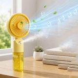 Coverzone Mini Fan Vantilatör Şarjlı Su Buharlı 3 Hız Kademesi Taşınabilir Masa Fanı Buharlı Serinletme, Ev Ofis Kamp Seyahat El Tipi Sulu Fan Masaüstü Ofis Için Vantilatör K13 Sarı