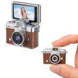 Coverzone Mini Flip Dijital Kamera, 1.47 İnç Ekran, 48M Fotoğraf Çözünürlüğü, 1080P/720P Video, 128GB TF Kart Desteği, Type-C Şarj, Flaşlı, Fotoğraf ve Video Kayıt Özellikli | LK-027 Kahverengi