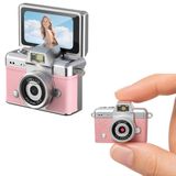 Coverzone Mini Flip Dijital Kamera, 1.47 İnç Ekran, 48M Fotoğraf Çözünürlüğü, 1080P/720P Video, 128GB TF Kart Desteği, Type-C Şarj, Flaşlı, Fotoğraf ve Video Kayıt Özellikli | LK-027 Pembe