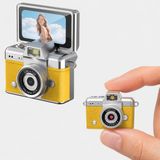 Coverzone Mini Flip Dijital Kamera, 1.47 İnç Ekran, 48M Fotoğraf Çözünürlüğü, 1080P/720P Video, 128GB TF Kart Desteği, Type-C Şarj, Flaşlı, Fotoğraf ve Video Kayıt Özellikli | LK-027 Sarı